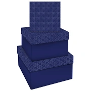 Набор квадратных коробок 3в1, MESHU 'Blue style. Top', (19,5*19,5*11-15,5*15,5*9см)