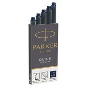 Картриджи чернильные PARKER 'Cartridge Quink', КОМПЛЕКТ 5 штук, темно-синие, 1950385