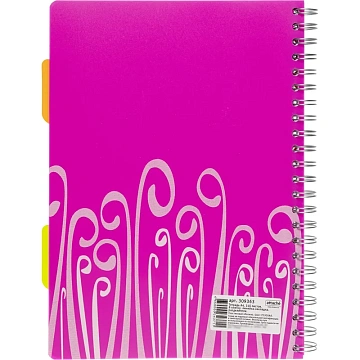 Бизнес-тетрадь А4,140 л,пласт обл, с разд,спир,ATTACHE FANTASY,розов
