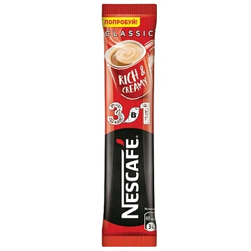 Кофе растворимый порционный NESCAFE '3 в 1 Классик', КОМПЛЕКТ 20 пакетиков по 14,5 г, 12460849