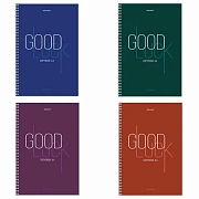 Тетрадь А4, 120 л., BRAUBERG, гребень, клетка, обложка твердая, 'Good Luck', 404074