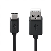 Кабель USB 2.0 AM-TypeC, 1 м, RED LINE, для подключения портативных устройств и периферии, черный, У