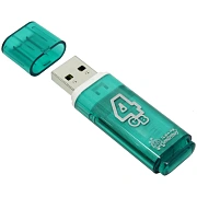 Память Smart Buy 'Glossy'  4GB, USB 2.0 Flash Drive, зеленый