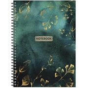 Бизнес-тетрадь А4 96л Attache Selection Floral клет,спираль,мел.карт,зелен