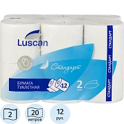 Бумага туалетная Luscan Standart 2сл бел вторичн 12рул/уп