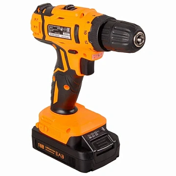 Дрель-шуруповерт безударная АККУМУЛЯТОРНАЯ, с двумя аккумуляторами 2 Ач, 18 В, ВИХРЬ ДА-18Л-2К, 72/1