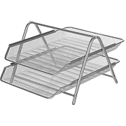 Лоток горизонтальный для бумаг 2секции Attache 200x355x275мм мет. сет сереб