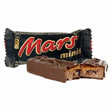 Батончики шоколадные мини MARS 'Minis' с нугой и карамелью в молочном шоколаде, 182 г, 2261