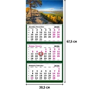 Календарь настенный 3-х блочный 2026,магн.кур,305х675,Сосна на утесе,3329-5