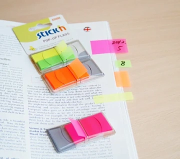 Клейкие закладки пластиковые Stick'n Stick'n фиолетовый, 45х25мм, 50шт