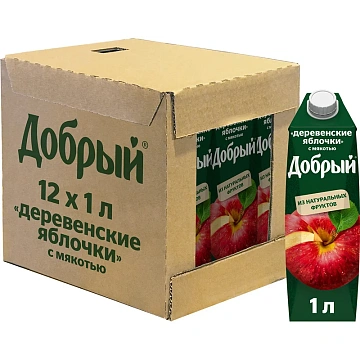 Нектар Добрый деревенские яблочки, 1л