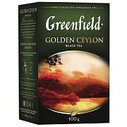 Чай листовой GREENFIELD 'Golden Ceylon ОРА' черный цейлонский крупнолистовой 100 г, 0351