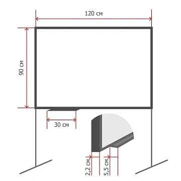 Доска магнитно-маркерная(бел)/пробковая Attache Twist 90х120 вращ.,ролики