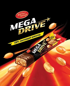 Шоколад молочный Mega Drive арахис-нуга-карамель, 47г