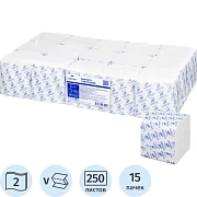 Бумага туалетная д/дисп Luscan Professional 2сл белая цел 250л 15пач/уп