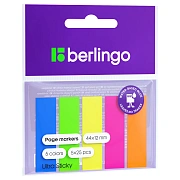 Флажки-закладки Berlingo 'Ultra Sticky', 44*12мм, 25л*5 неоновых цветов, европодвес