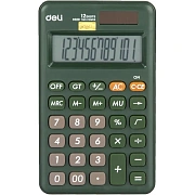 Калькулятор карманный Deli EM120,12-р, дв.пит., 118x70мм, зеленый
