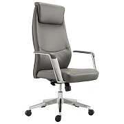 Кресло офисное BRABIX PREMIUM 'Jazz EX-757', синхромеханизм, алюминий, экокожа, серое, 532490