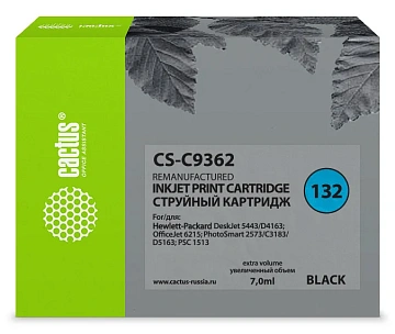 Картридж струйный Cactus CS-C9362 №132, 8мл, черный