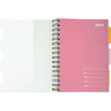 Бизнес-тетрадь 140л,кл,А5,SPIRAL BOOK Розовый,евроспир,обл.пласт,разд.84111