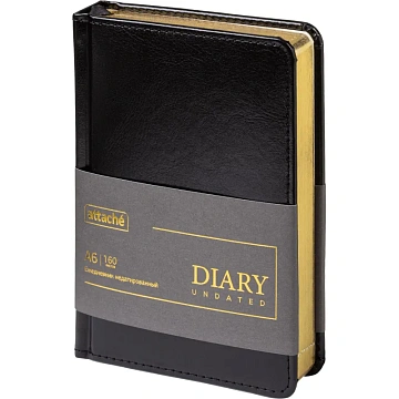 Ежедневник недатированный ATTACHE Gold А6, 160л, черный