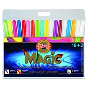 Фломастеры Koh-I-Noor 'Magic', 16+2цв., трехгранные, ПВХ, европодвес