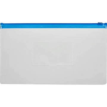 Папка-конверт на молнии д/билетов 265x148mm,160мкм синий