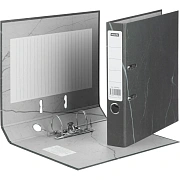 Папка-регистратор 50мм  нов мрам А4 черн,бум/бум б/мет. угол