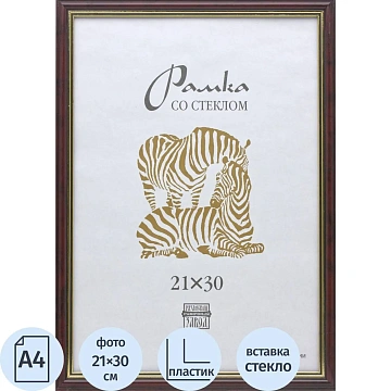 Рамка пластиковая А4 цвета бордо 102