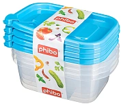 Набор Phibo контейнеров, 600мл x 4шт