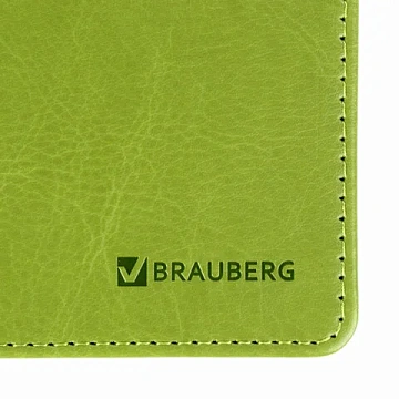 Планинг настольный недатированный (305x140 мм) BRAUBERG 'Rainbow', кожзам, 60 л., зеленый, 111702