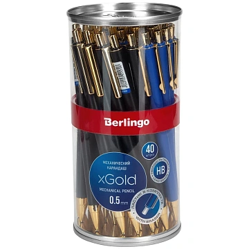 Карандаш механический Berlingo xGold 0.5мм, ассорти, с ластиком