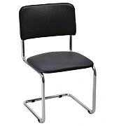 Стул Helmi HL-F07 'Sylwia', каркас металл хром, экокожа, черный, BOX1