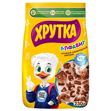 Готовый завтрак Хрутка Алфавит шоколадный, 230г