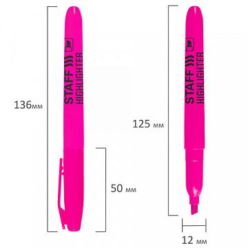 Текстовыделитель STAFF 'Manager' HL-238, РОЗОВЫЙ, линия 1-3 мм, 151241