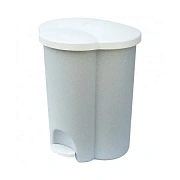Контейнер для мусора с педалью Rubbermaid Trio 3 раздела, белый, для раздельного мусора, R050509