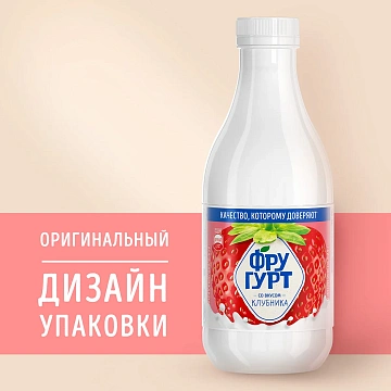 Напиток кисломолочный Фругурт с клубникой 1%, 930г