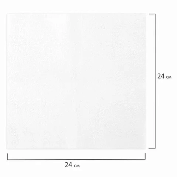 Салфетки бумажные 250 штук, 24х24 см, LAIMA, белые, 100% целлюлоза, 128728