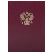 Книга учета 96 л., клетка, твердая, бумвинил, офсет, герб, А4 (200х290 мм), BRAUBERG, бордовая, 130276