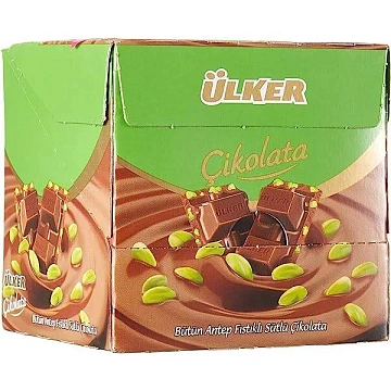 Шоколад Ulker молочный с фисташками, 65г