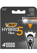 Сменные кассеты для мужской бритвы BIC Flex 5 Hybrid 5 подвижных лезвий, 4 шт