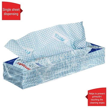 Протирочные салфетки Kimberly-Clark WypAll Х80 7565, листовые, 25шт, 1 слой, синие