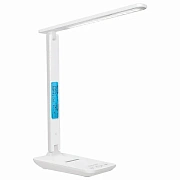 Настольная лампа / светильник с дисплеем и беспроводной зарядкой '7 в 1', LED, 10 Вт, белый, DASWERK