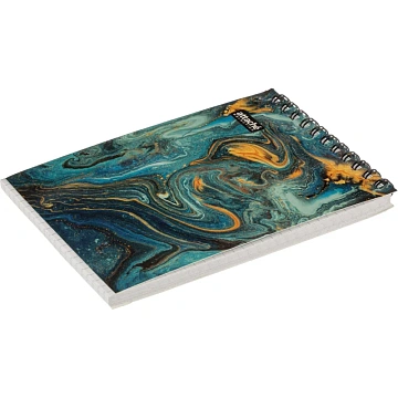 Блокнот А6,80л,кл,греб,карт.обл+УФ-лак Attache Selection Fluid Бирюзовый