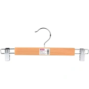 Вешалка-плечики WW_Attache TS2010/LH040 анис,плоск,юб/бр,клипс,р400 мм нат