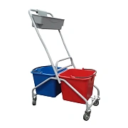 Тележка уборочная Eco-Force 2x20л, с отжимом, 22EF/4 с лотком для химии пластик