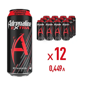 Напиток энергетический Adrenaline Rush Extra, 449мл