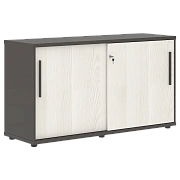 Шкаф низкий с дверьми купе ELC 1343 Ясень Траун/Мокко/Мокко 1346х430х750 EDIS