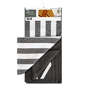 Tarrington House Полотенце кухонное полоска+однотонное белое с серыми полосками+серое плотность 180г