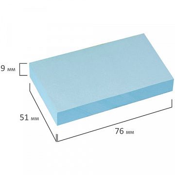 Блок самоклеящийся (стикеры) BRAUBERG, ПАСТЕЛЬНЫЙ, 76х51 мм, 100 листов, голубой, 122692